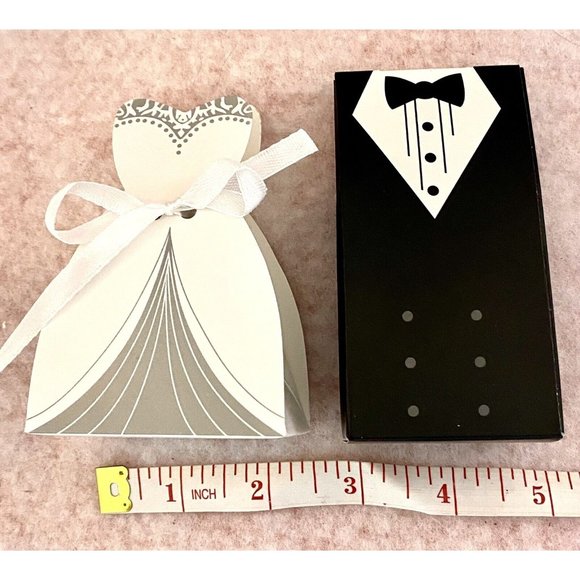 Bride and Groom Wedding Favor Gift Boxes 100 Count Per Pack 4”x2.5” Assembly Req - Picture 4 of 5